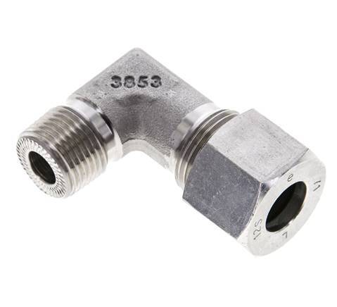 3/8'' NPT Male x 12S Stainless steel 90 deg Elbow Cutting ring 630 Bar DIN 2353
