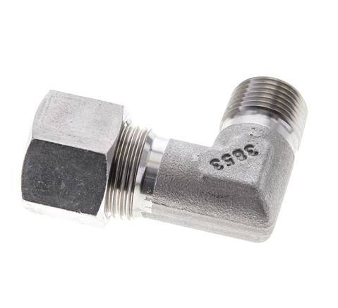 3/8'' NPT Male x 12S Stainless steel 90 deg Elbow Cutting ring 630 Bar DIN 2353