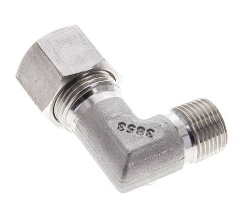 3/8'' NPT Male x 12S Stainless steel 90 deg Elbow Cutting ring 630 Bar DIN 2353