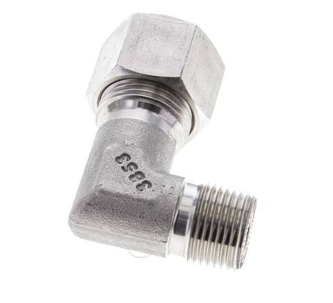 3/8'' NPT Male x 12S Stainless steel 90 deg Elbow Cutting ring 630 Bar DIN 2353