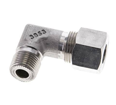 3/8'' NPT Male x 12S Stainless steel 90 deg Elbow Cutting ring 630 Bar DIN 2353