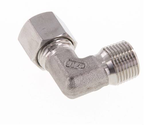 R 3/8'' Male x 10L Stainless steel 90 deg Elbow Fitting 315 Bar DIN 2353