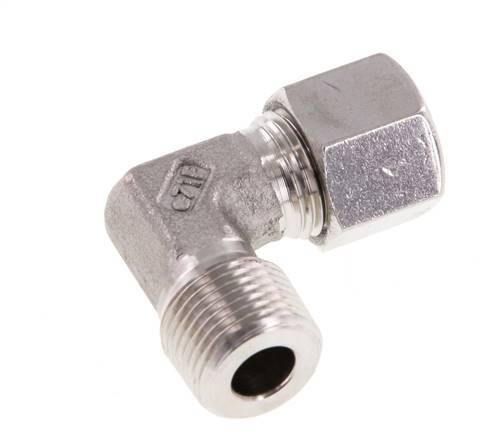 R 3/8'' Macho x 10L Codo de 90 grados de acero inoxidable 315 Bar DIN 2353