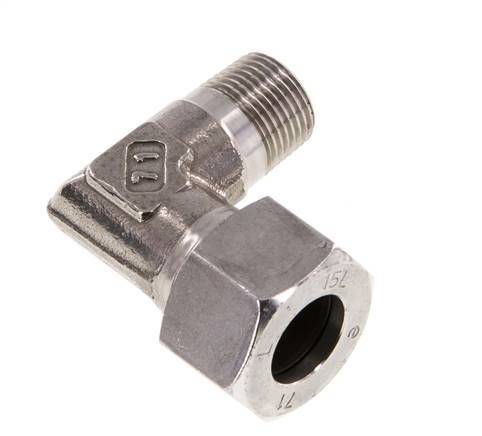 R 3/8'' Male x 15L Stainless steel 90 deg Elbow Fitting 315 Bar DIN 2353