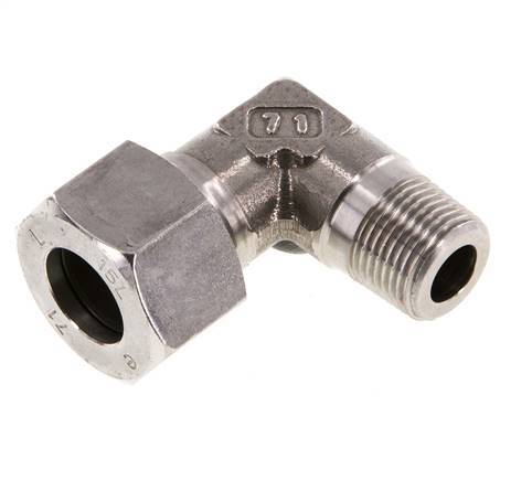 R 3/8'' Male x 15L Stainless steel 90 deg Elbow Fitting 315 Bar DIN 2353