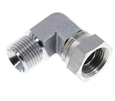 G 1/2'' M/F Zinc plated Steel 90 deg Elbow Fitting 300 Bar - Hydraulic