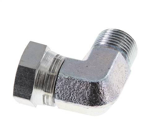 G 1/2'' M/F Zinc plated Steel 90 deg Elbow Fitting 300 Bar - Hydraulic