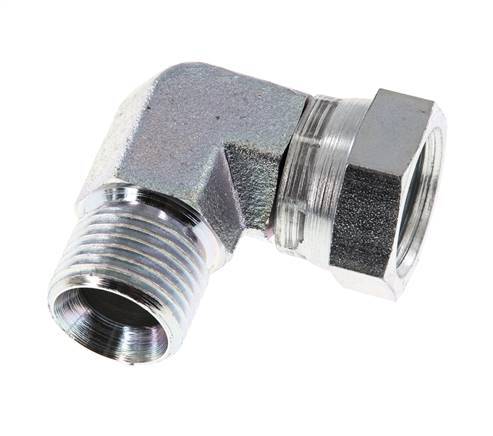 G 1/2'' M/F Codo de 90 grados de acero galvanizado 300 Bar - Hidráulico