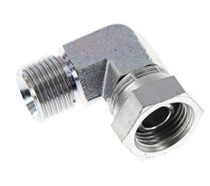 G 1/2'' M/F Zinc plated Steel 90 deg Elbow Fitting 300 Bar - Hydraulic