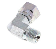 G 1/4'' M/F Zinc plated Steel 90 deg Elbow Fitting 350 Bar - Hydraulic