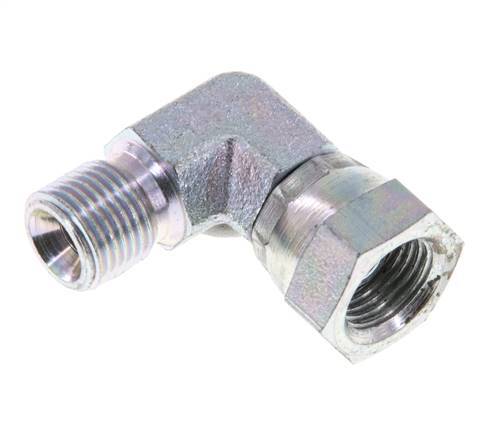 G 1/8'' M/F Zinc plated Steel 90 deg Elbow Fitting 475 Bar - Hydraulic