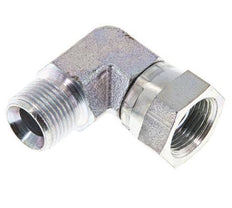G 3/8'' M/F Zinc plated Steel 90 deg Elbow Fitting 325 Bar - Hydraulic
