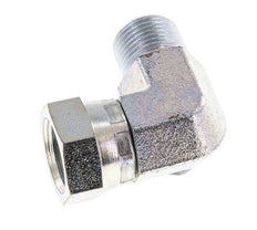G 3/8'' M/F Zinc plated Steel 90 deg Elbow Fitting 325 Bar - Hydraulic