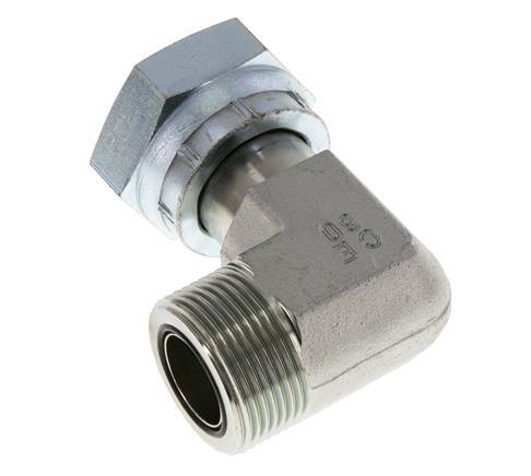 UN 1-7/16''-12 x UN 1-7/16''-12 M/F Zinc plated Steel 90 deg Elbow Fitting ORFS 400 Bar - Hydraulic
