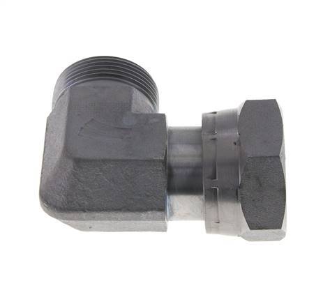 UN 1-11/16''-12 x UN 1-11/16''-12 M/F Zinc plated Steel 90 deg Elbow Fitting ORFS 250 Bar - Hydraulic