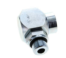G 1/2'' M/F Acero cincado Junta giratoria de 90 grados Alta presión 400 Bar - Hidráulica