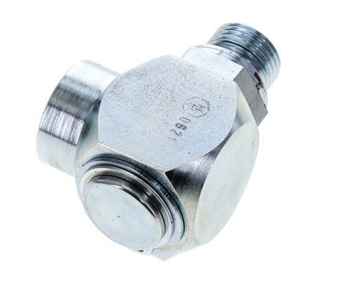 G 1/2'' M/F Acero cincado Junta giratoria de 90 grados Alta presión 400 Bar - Hidráulica