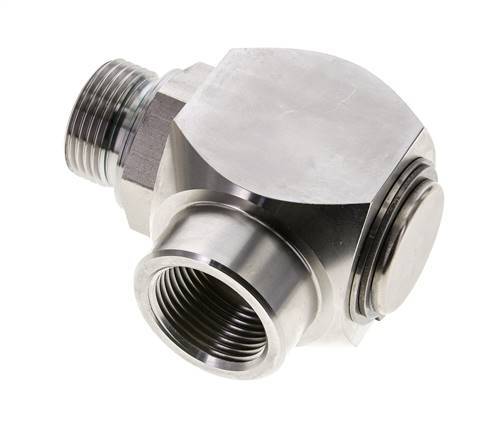 G 1'' M/F Codo de acero inoxidable de 90 grados Junta giratoria de alta presión 250 Bar - Hidráulica