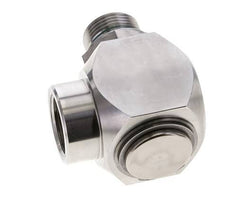 G 1'' M/F Codo de acero inoxidable de 90 grados Junta giratoria de alta presión 250 Bar - Hidráulica