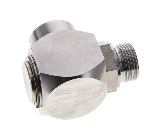 G 1'' M/F Codo de acero inoxidable de 90 grados Junta giratoria de alta presión 250 Bar - Hidráulica