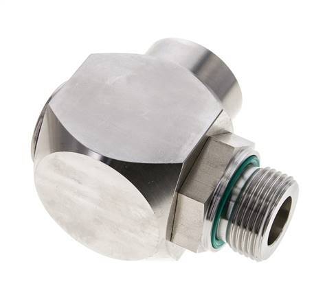 G 1'' M/F Codo de acero inoxidable de 90 grados Junta giratoria de alta presión 250 Bar - Hidráulica