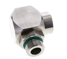 G 1'' M/F Codo de acero inoxidable de 90 grados Junta giratoria de alta presión 250 Bar - Hidráulica