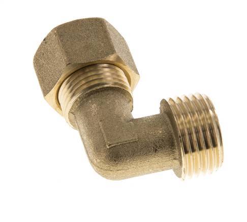 R 1/2'' Male x 12mm Brass 90 deg Elbow Compression Fitting 75 Bar DIN EN 1254-2