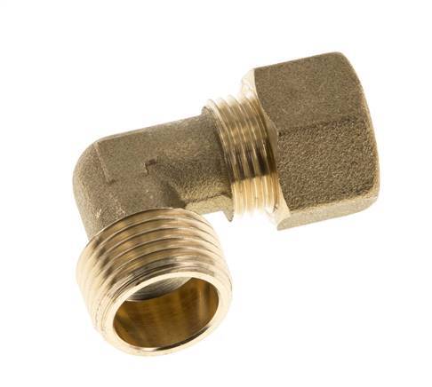 R 1/2'' Male x 12mm Brass 90 deg Elbow Compression Fitting 75 Bar DIN EN 1254-2