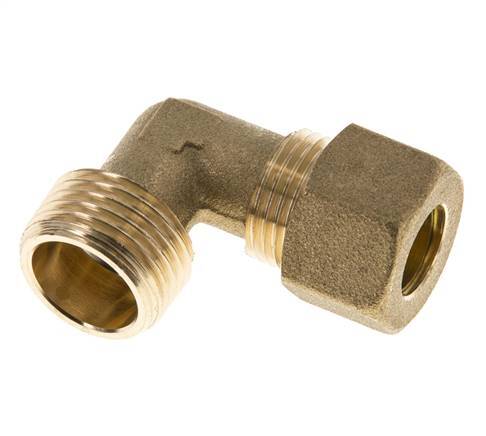 R 1/2'' Male x 12mm Brass 90 deg Elbow Compression Fitting 75 Bar DIN EN 1254-2
