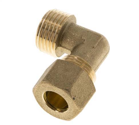 R 1/2'' Male x 12mm Brass 90 deg Elbow Compression Fitting 75 Bar DIN EN 1254-2