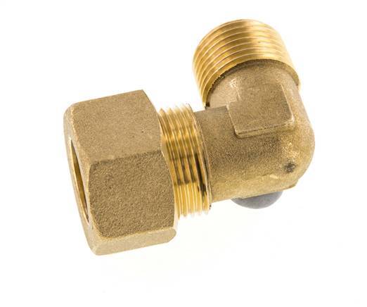 R 1/2'' Male x 18mm Brass 90 deg Elbow Compression Fitting 67 Bar DIN EN 1254-2