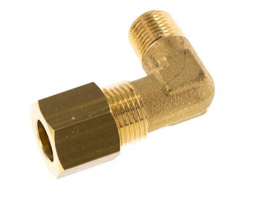 R 1/8'' Male x 8mm Brass 90 deg Elbow Compression Fitting 135 Bar DIN EN 1254-2 [2 Pieces]