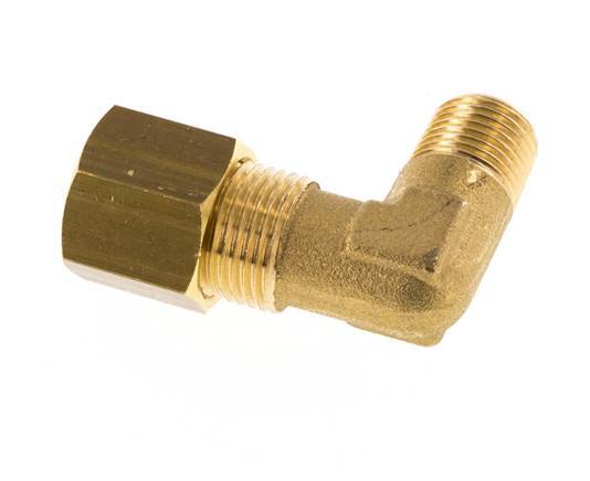 R 1/8'' Male x 8mm Brass 90 deg Elbow Compression Fitting 135 Bar DIN EN 1254-2 [2 Pieces]