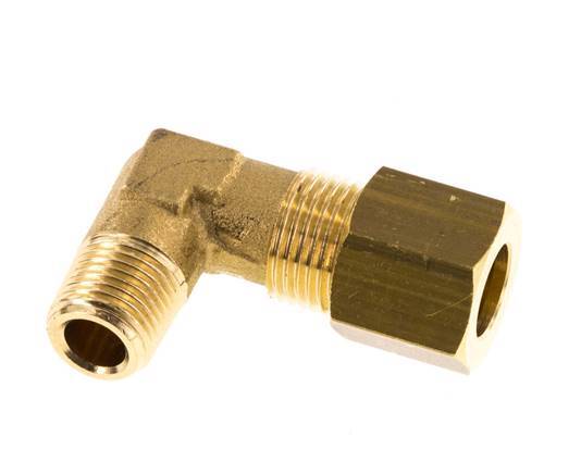 R 1/8'' Male x 8mm Brass 90 deg Elbow Compression Fitting 135 Bar DIN EN 1254-2 [2 Pieces]
