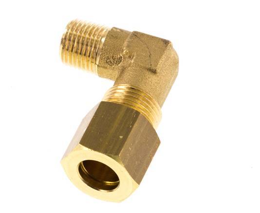R 1/8'' Male x 8mm Brass 90 deg Elbow Compression Fitting 135 Bar DIN EN 1254-2 [2 Pieces]