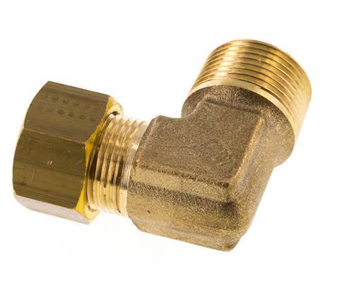R 3/4'' Male x 16mm Brass 90 deg Elbow Compression Fitting 76 Bar DIN EN 1254-2
