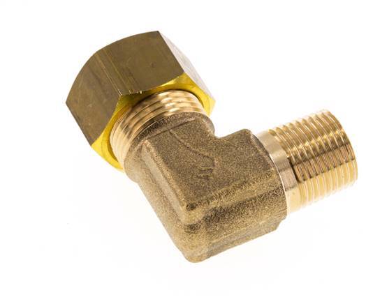 R 3/8'' Male x 15mm Brass 90 deg Elbow Compression Fitting 82 Bar DIN EN 1254-2