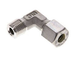 1/4'' NPT Male x 8L Stainless steel 90 deg Elbow Compression Fitting 315 Bar DIN 2353