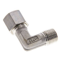 1/4'' NPT Male x 8L Stainless steel 90 deg Elbow Compression Fitting 315 Bar DIN 2353