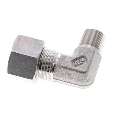 1/4'' NPT Male x 12L Stainless steel 90 deg Elbow Compression Fitting 315 Bar DIN 2353