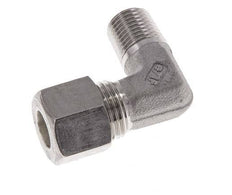R 1/4'' Macho x 10L Racor de compresión de 90 grados de acero inoxidable 315 Bar DIN 2353