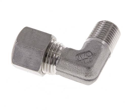R 1/4'' Male x 10L Stainless steel 90 deg Elbow Compression Fitting 315 Bar DIN 2353