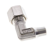 1/8'' NPT Male x 8L Stainless steel 90 deg Elbow Compression Fitting 315 Bar DIN 2353