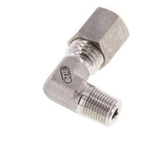 R 1/8'' Macho x 6L Acero inoxidable Codo de compresión de 90 grados 315 Bar DIN 2353