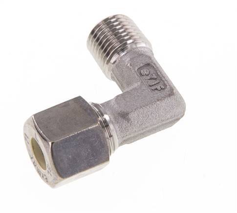 R 1/8'' Male x 8L Stainless steel 90 deg Elbow Compression Fitting 315 Bar DIN 2353
