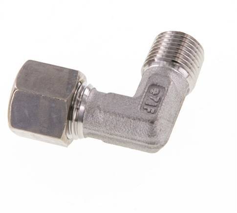 R 1/8'' Male x 8L Stainless steel 90 deg Elbow Compression Fitting 315 Bar DIN 2353