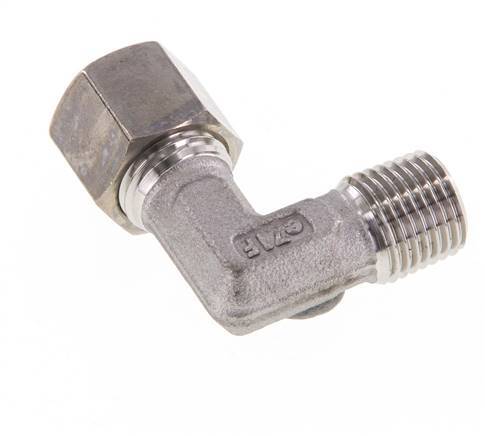 R 1/8'' Male x 8L Stainless steel 90 deg Elbow Compression Fitting 315 Bar DIN 2353