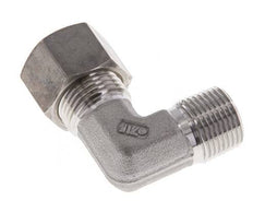 R 3/8'' Macho x 12L Acero inoxidable Codo de compresión de 90 grados 315 Bar DIN 2353