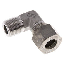 R 3/8'' Macho x 12L Acero inoxidable Codo de compresión de 90 grados 315 Bar DIN 2353
