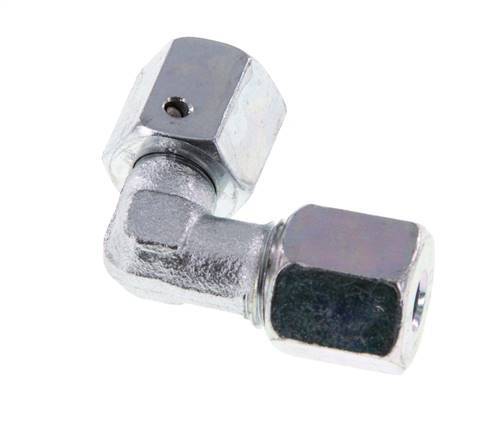 M14x1.5 x 6S Zinc plated Steel Adjustable 90 deg Elbow Fitting with Sealing cone and O-ring 630 Bar DIN 2353